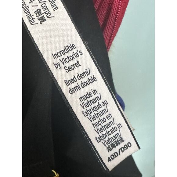 Victoria Secret Incredible Lined Demi UNDERWire Black Bra 40D Padded - Picture 4 of 8